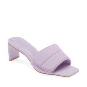 Open Edit Lavender Fabric Block‎ Heel Sandals – Women’s Size 7